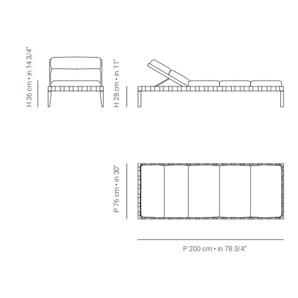 Gartenliege mit Teakholzrahmen Made in Italy - Briga Viadurini