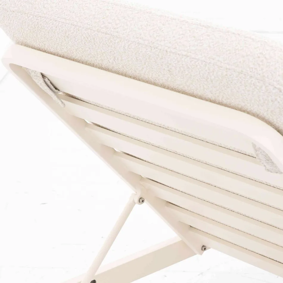 Outdoor-Liege aus Aluminium und Stoff mit Rädern - Solaria Viadurini