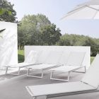 Outdoor-Sonnenliege aus Aluminium und Textilene mit einziehbaren Rädern, 2 Stück - Esel Viadurini