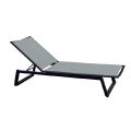 Outdoor-Sonnenliege aus Aluminium und Textilene mit einziehbaren Rädern, 2 Stück - Esel