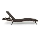 Outdoor-Sonnenliege aus Polyrattan mit Rollen - Meredith Viadurini
