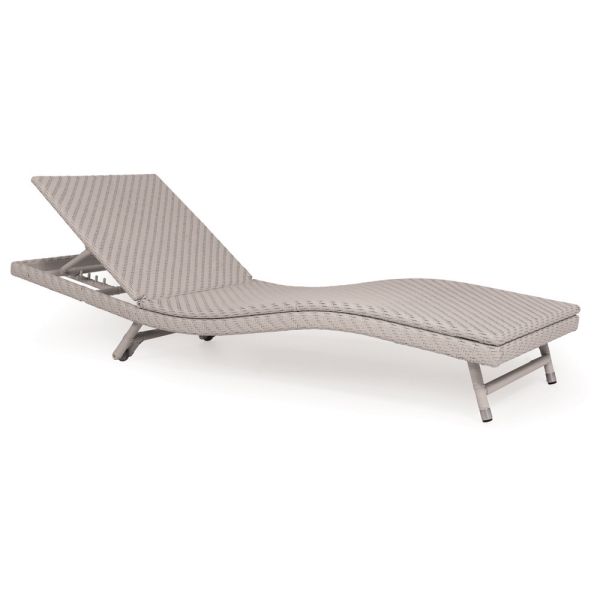 Outdoor-sonnenliege aus polyrattan mit rollen - meredith