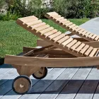 Outdoor-Sonnenliege aus natürlichem Teak - Yggdrasil Viadurini