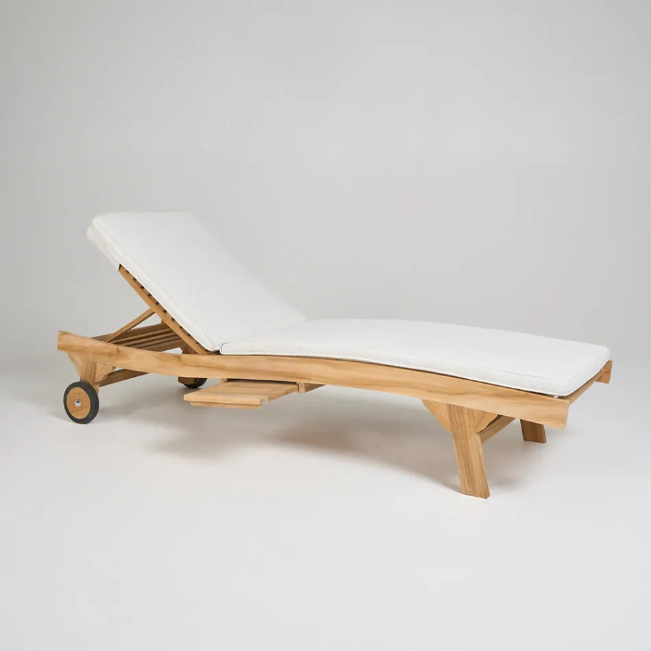 Outdoor-Sonnenliege aus natürlichem Teak - Yggdrasil Viadurini