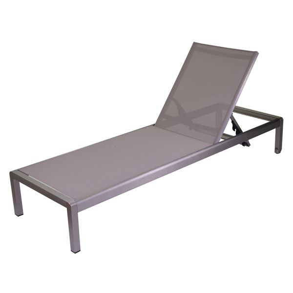 Outdoor-liege aus eloxiertem aluminium und textilene - block