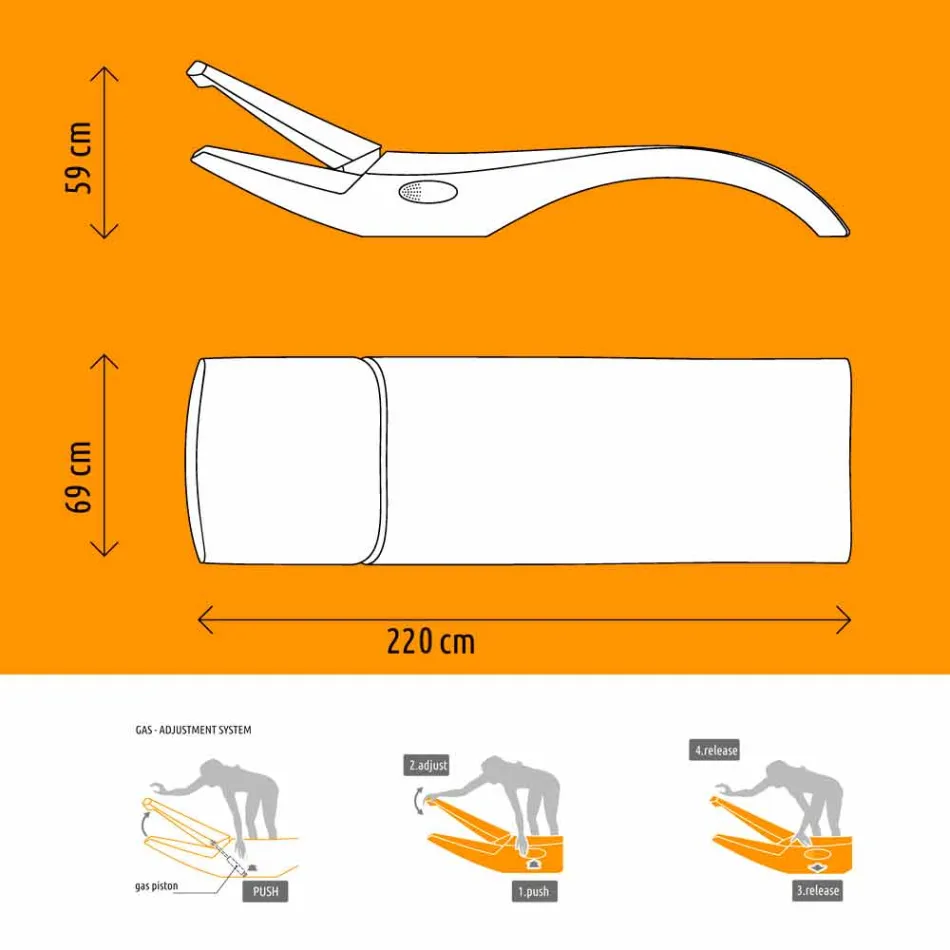 Entwerfen Sie Chaise Longue Garden Lounger aus weißem Kunststoff - Zoe von Mayyour Viadurini