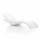 Entwerfen Sie Chaise Longue Garden Lounger aus weißem Kunststoff - Zoe von Mayyour Viadurini