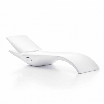 Entwerfen Sie Chaise Longue Garden Lounger aus weißem Kunststoff - Zoe von Mayyour Viadurini