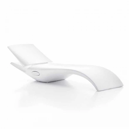 Entwerfen Sie Chaise Longue Garden Lounger aus weißem Kunststoff - Zoe von Mayyour Viadurini