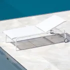 Stapelbares Gartenbett aus Stahl Made in Italy 2 Stück - Arwen Viadurini