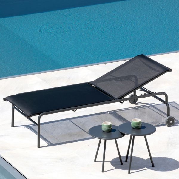Stapelbares gartenbett aus stahl made in italy 2 stück - arwen
