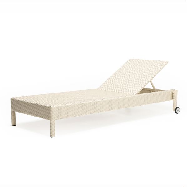Poly rattan gartenliege mit rädern – sonnenbaden