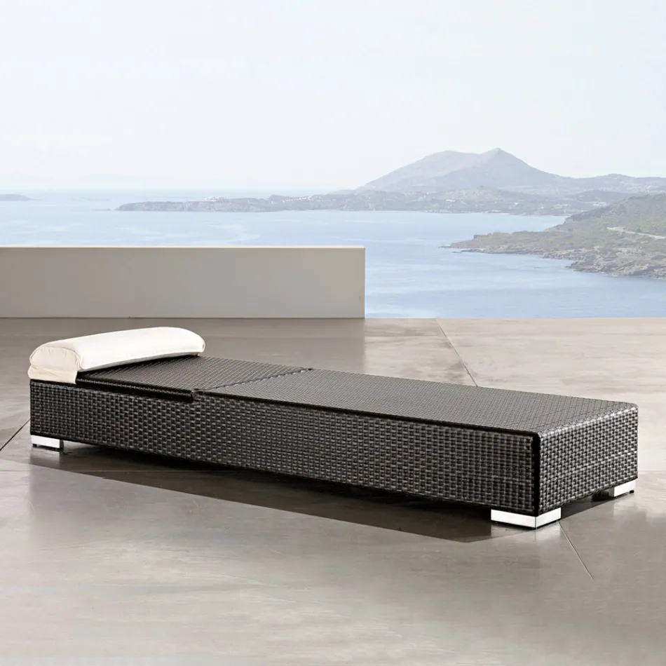 Gartenliege aus handgewebtem Polyrattan - Experia Viadurini