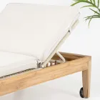 Gartenliege aus Teakholz und Seilgeflecht - Jhon Viadurini