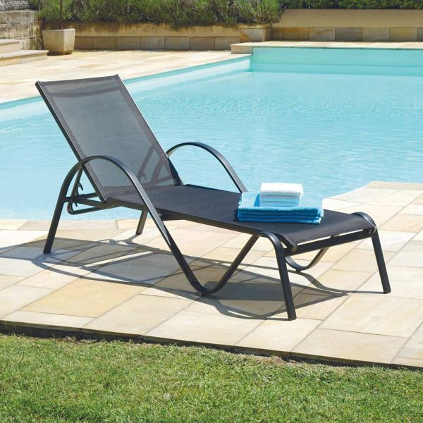 Stapelbare gartenliege aus aluminium und textilene - spero