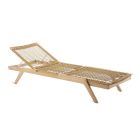 Stapelbare Outdoor-Sonnenliege aus Teakholz und WaProLace Made in Italy - Oracle Viadurini