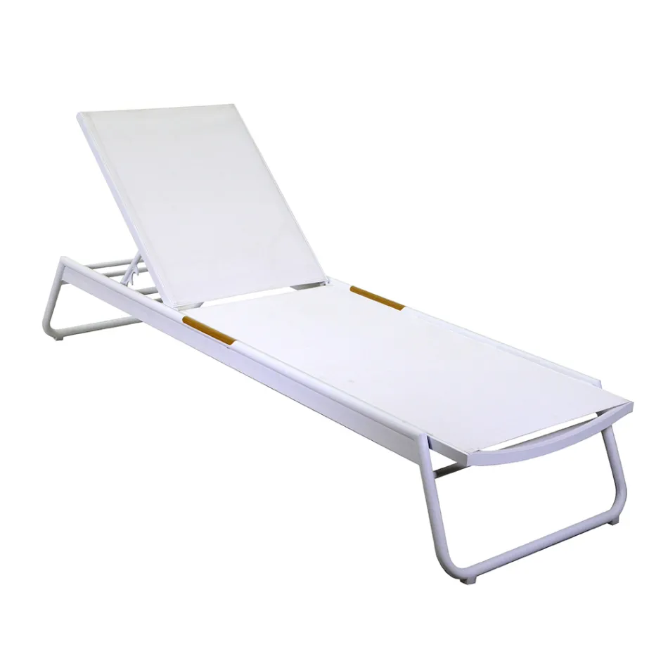 Kinderbett aus Aluminium und Textilene mit Polywood-Einsatz - Farbe Viadurini