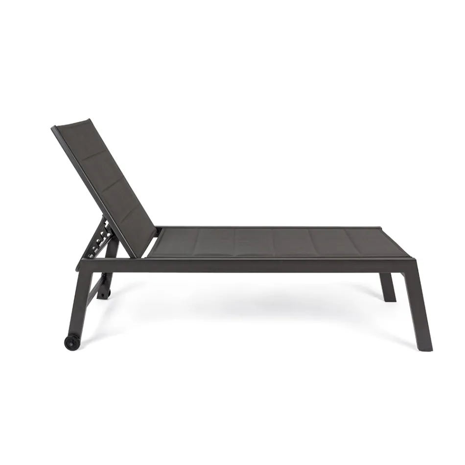 Moderne Garten-Sonnenliege aus Aluminium mit Rädern für den Außenbereich – Franz Viadurini