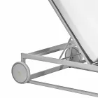 Gartensonnenliege aus Aluminium, Rädern und liegender Rückenlehne - Julie Viadurini