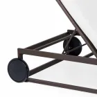 Gartensonnenliege aus Aluminium, Rädern und liegender Rückenlehne - Julie Viadurini