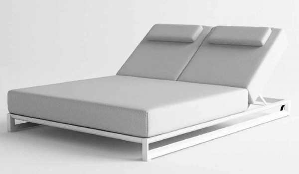 Doppelte Chaiselongue für Garten in Design Aluminium