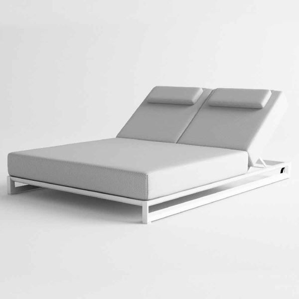 Doppel sonnenliege im garten aus aluminium und stoff - gioacchino
