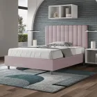 120 x 200 cm Mikrofaserbett mit symmetrischen vertikalen Linien, hergestellt in Italien - Handschuh Viadurini