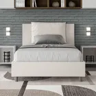 120 x 200 cm Bett mit Kopfteil und Kunstlederkissen, hergestellt in Italien - Olimpiadi Viadurini