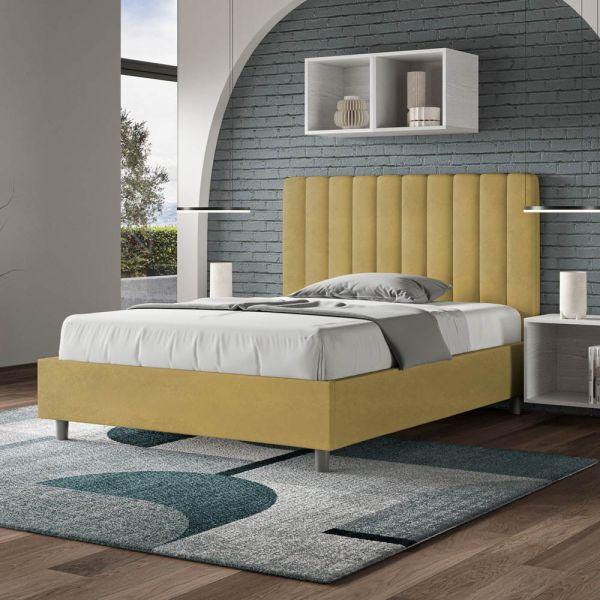 140 x 200 cm mikrofaserbett mit symmetrischen vertikalen linien, hergestellt in italien - handschuh