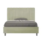 140 x 200 cm Mikrofaserbett mit symmetrischen vertikalen Linien, hergestellt in Italien - Handschuh Viadurini