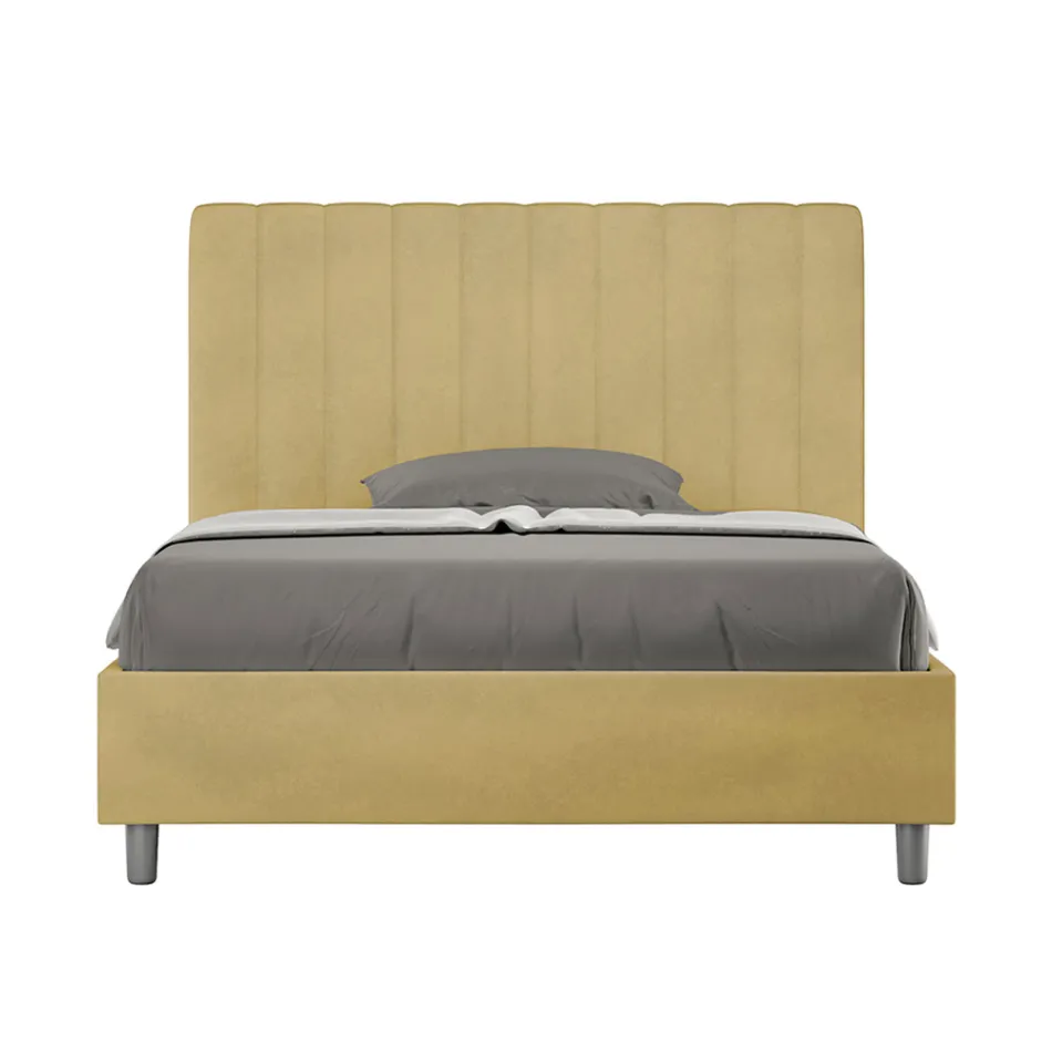 140 x 200 cm Mikrofaserbett mit symmetrischen vertikalen Linien, hergestellt in Italien - Handschuh Viadurini