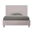 140 x 200 cm Mikrofaserbett mit symmetrischen vertikalen Linien, hergestellt in Italien - Handschuh Viadurini