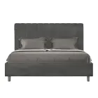 160 x 200 cm Mikrofaserbett mit symmetrischen vertikalen Linien, hergestellt in Italien - Handschuh Viadurini