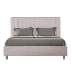 160 x 200 cm Mikrofaserbett mit symmetrischen vertikalen Linien, hergestellt in Italien - Handschuh Viadurini