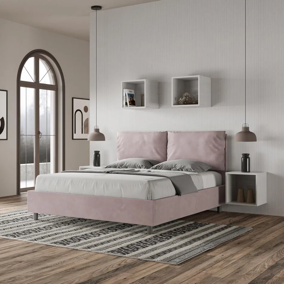 160 x 200 cm Bettkopfteil mit Mikrofaserkissen, hergestellt in Italien – Olympics Viadurini