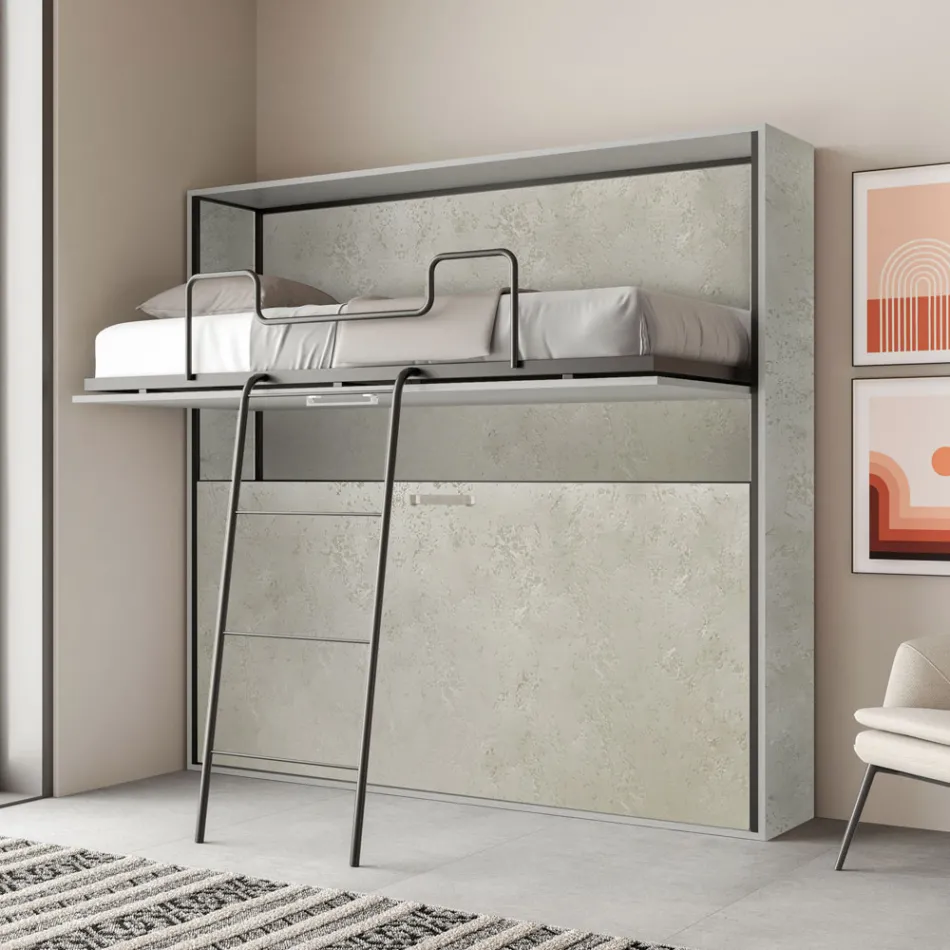Horizontales Klapp-Etagenbett Made in Italy – Collaborative Viadurini