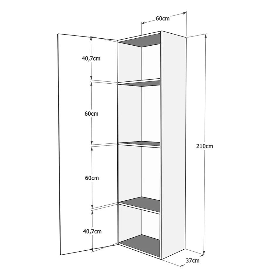 Vertikales französisches Klappbett mit Oberschrank und Säule - Magiccompare Viadurini