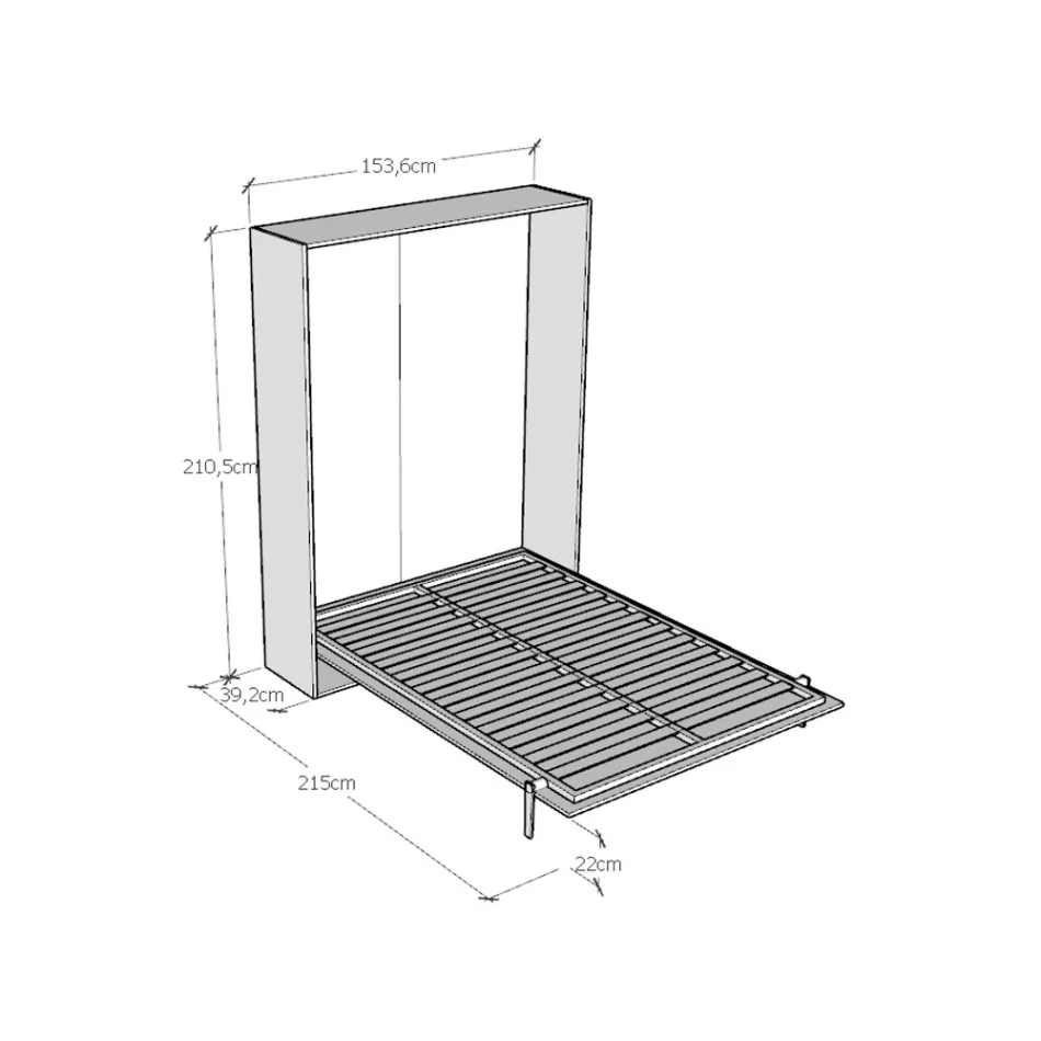 Vertikales französisches Klappbett in verschiedenen Ausführungen - Magiccompare Viadurini