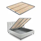 Bett mit Doppelbehälter gepolstert in Kunstleder Made in Italy - Raggino Viadurini