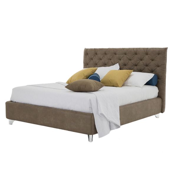 Doppel-containerbett gepolsterter stoff oder kunstleder made in italy - euro