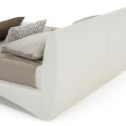 Gepolstertes Doppelbett aus Öko-Leder oder Stoff, hergestellt in Italien – Armonica Viadurini
