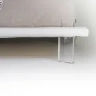 Gepolstertes Doppelbett aus Öko-Leder oder Stoff, hergestellt in Italien – Armonica Viadurini