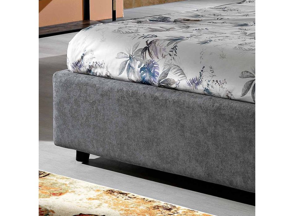 Modernes gepolstertes Doppelbett mit Falten- oder Steppdesign – Thomas Viadurini