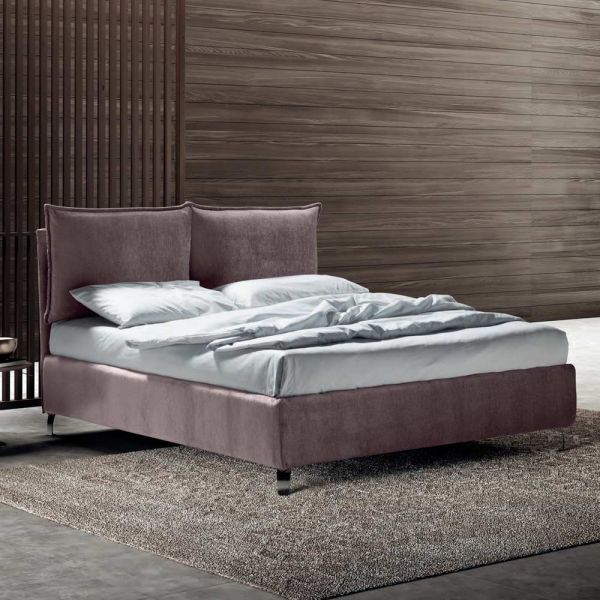 Doppelbett 160x190 mit 2 weichen kissen mit volants - ernesta