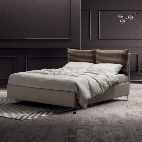 Doppelbett 160x190 mit 2 weichen kissen im kopfteil - tramonti