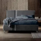 Doppelbett 160x190 mit 2 zweifarbigen vertikalen und parallelen Streifen - Paolo Viadurini