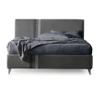 Doppelbett 160x190 mit 2 zweifarbigen vertikalen und parallelen Streifen - Paolo Viadurini