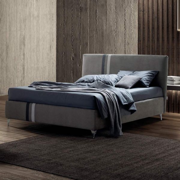 Doppelbett 160x190 mit 2 zweifarbigen vertikalen und parallelen streifen - paolo
