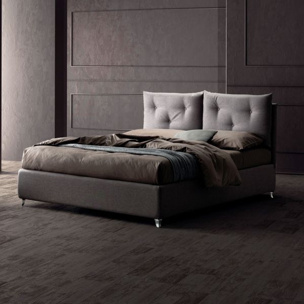 Doppelbett 160x190 mit dekorativen knöpfen in den kissen - strahlen