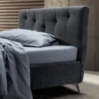 Doppelbett 160x190 mit vertikalen geprägten Kordeln - Maske Viadurini